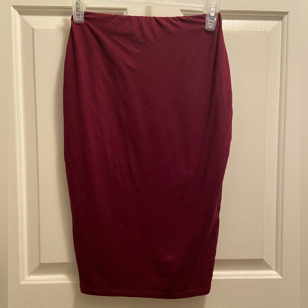Maroon Pencil Skirt